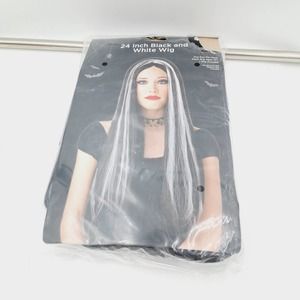Halloween Costume Accessory Black White Long Hair Wig Cruilla de Vil